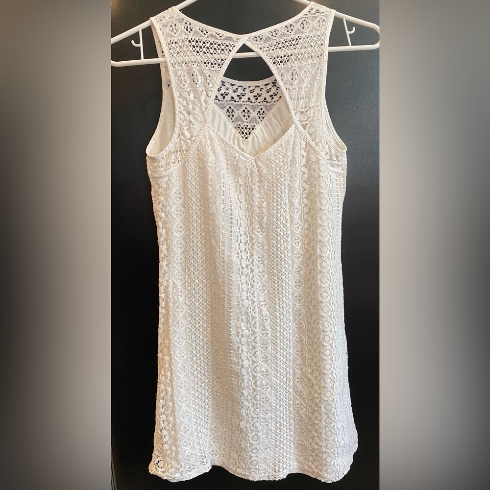 Xhilaration White Lace Keyhole Back Mini Dress - Picture 2 of 9